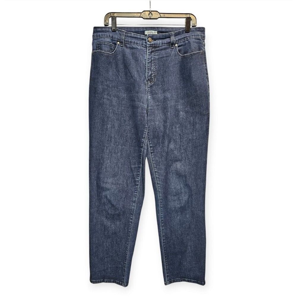 Croft & Barrow Jeans Womens 12 34x31 Blue Denim Stretch Dark‎ Wash High Rise